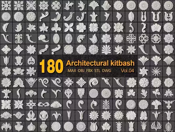 180 ARCHITECTURAL KITBASH - VOL 04 3D model