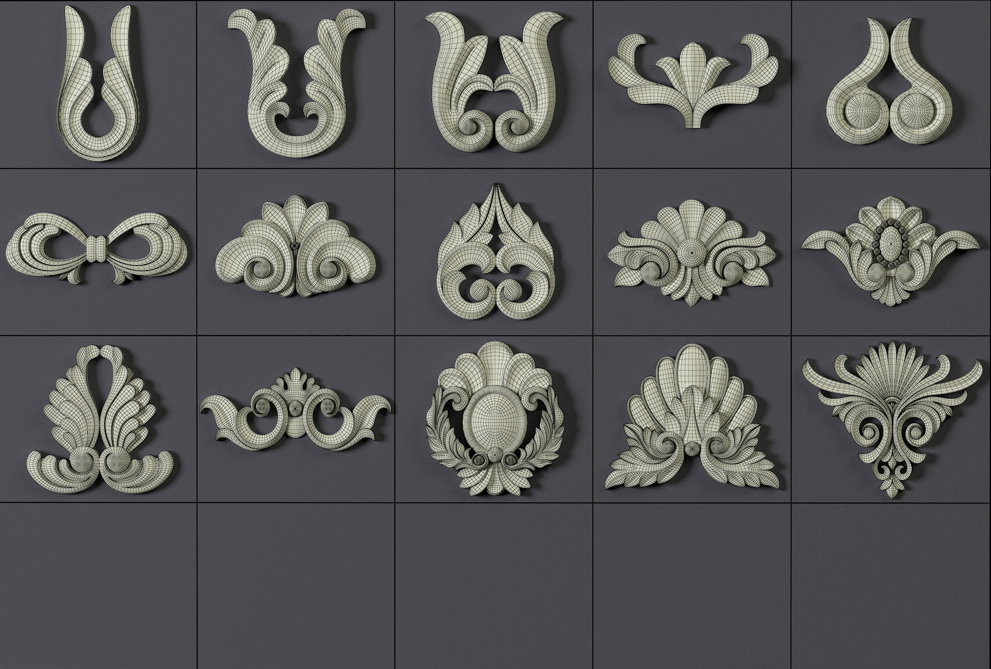 180 Ornament Brushes 4K Alphas and 3D Models- VOL 04 3D model_26