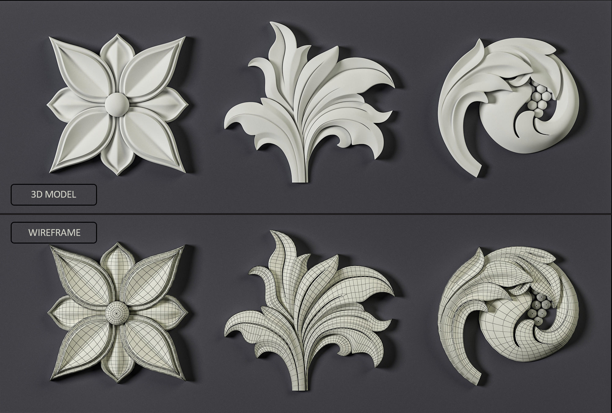 180 Ornament Brushes 4K Alphas and 3D Models- VOL 04 3D model_7