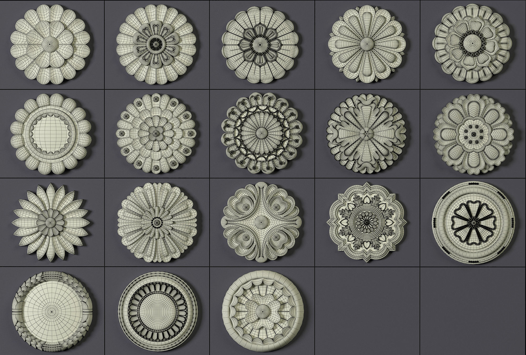 180 Ornament Brushes 4K Alphas and 3D Models- VOL 04 3D model_19