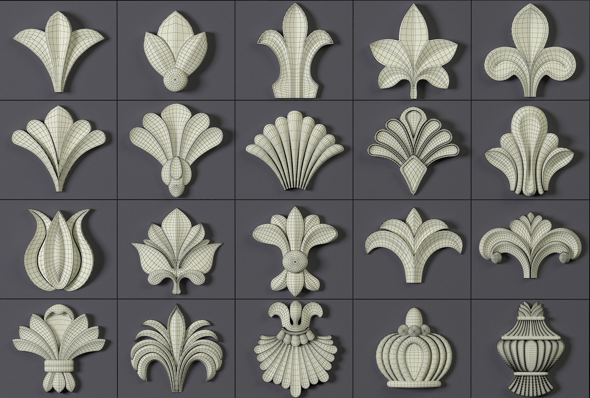 180 Ornament Brushes 4K Alphas and 3D Models- VOL 04 3D model_25