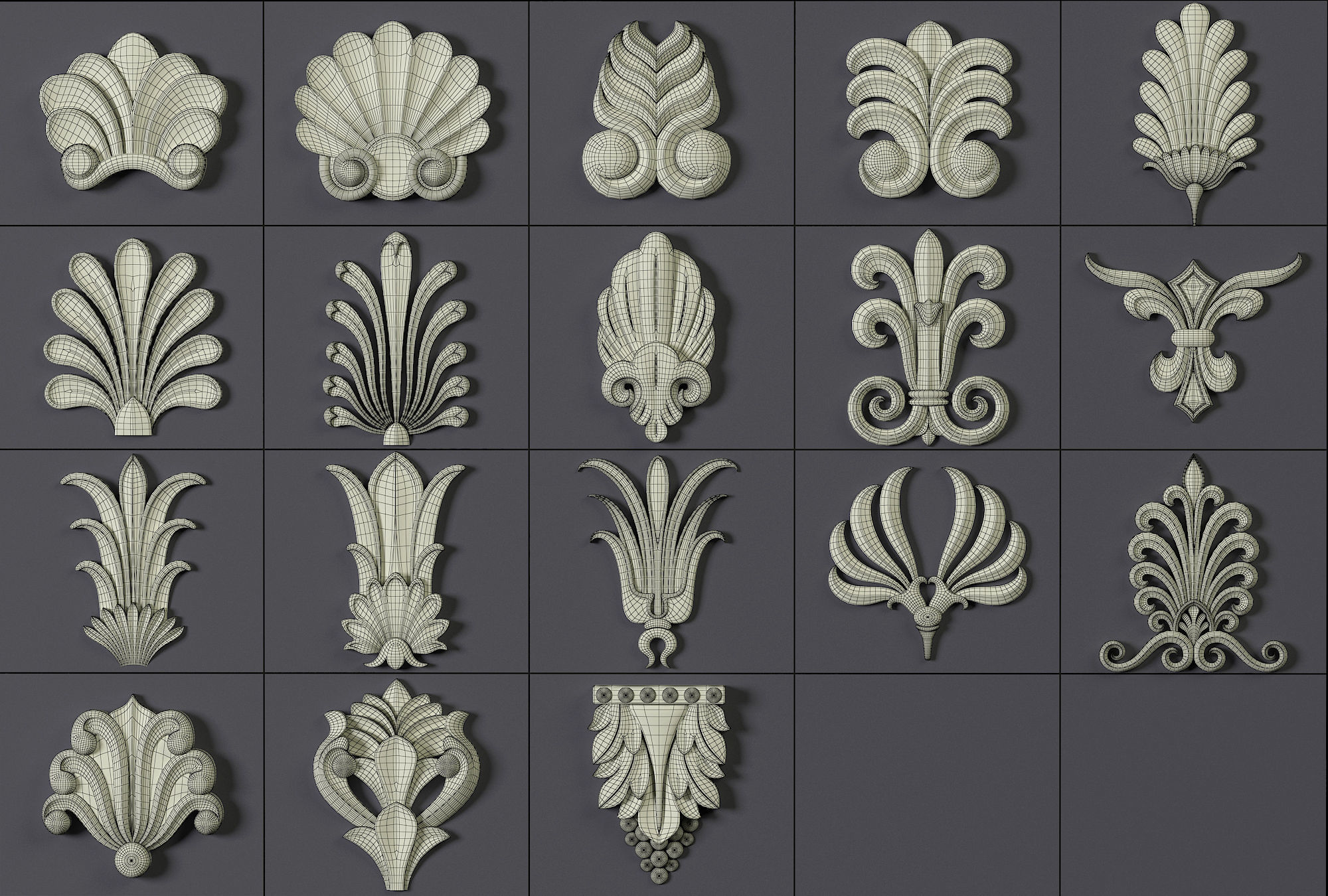 180 Ornament Brushes 4K Alphas and 3D Models- VOL 04 3D model_27