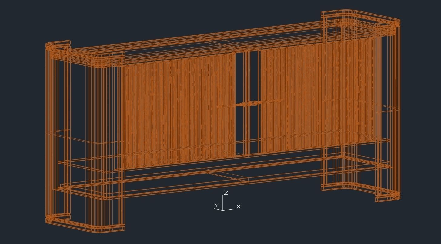 Frato BUENOS AIRES 2023 Black Sideboard Low-poly 3D model_5