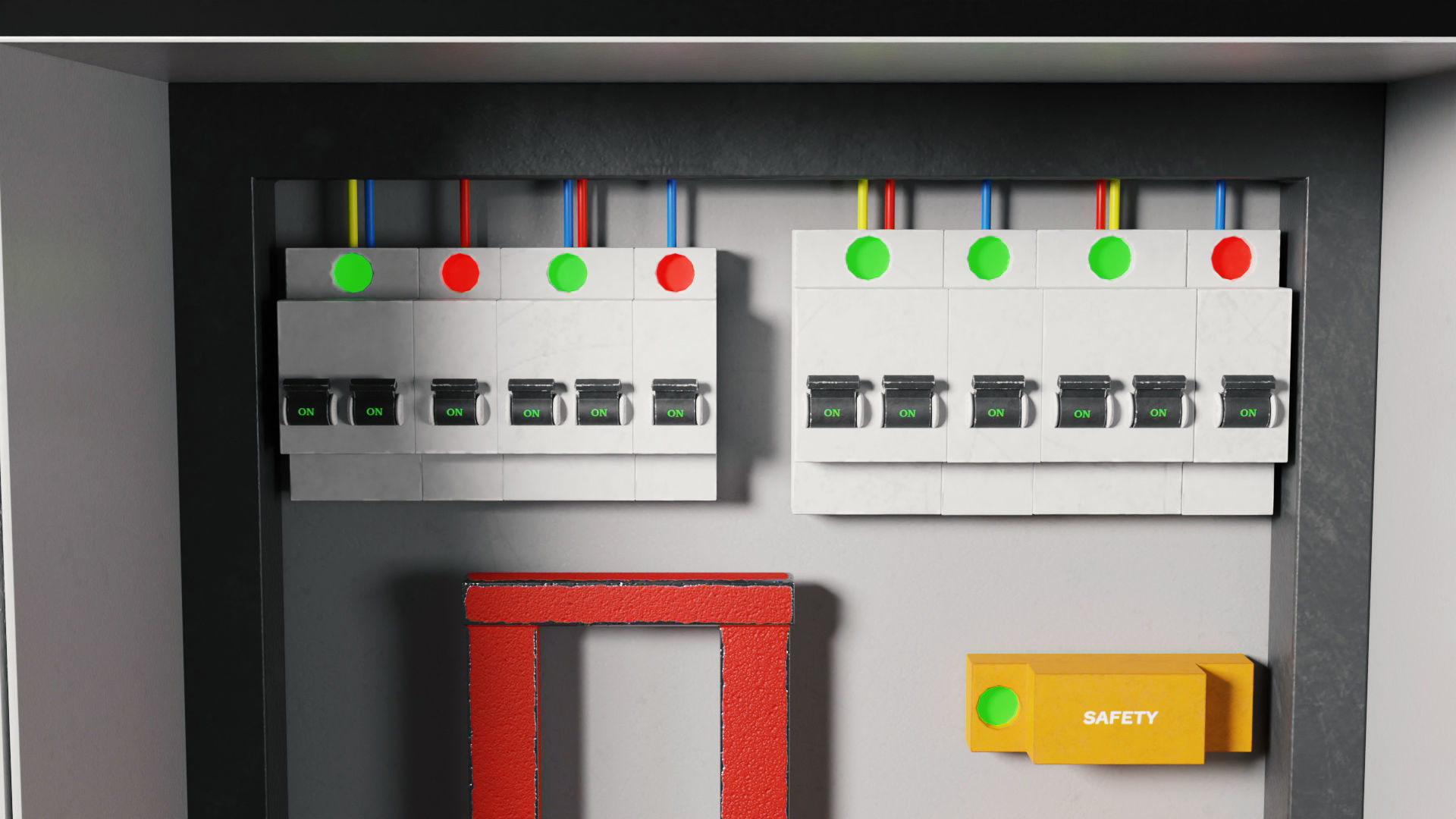Low-Poly Electrical Control Panel by Nikdox Low-poly 3D model_8
