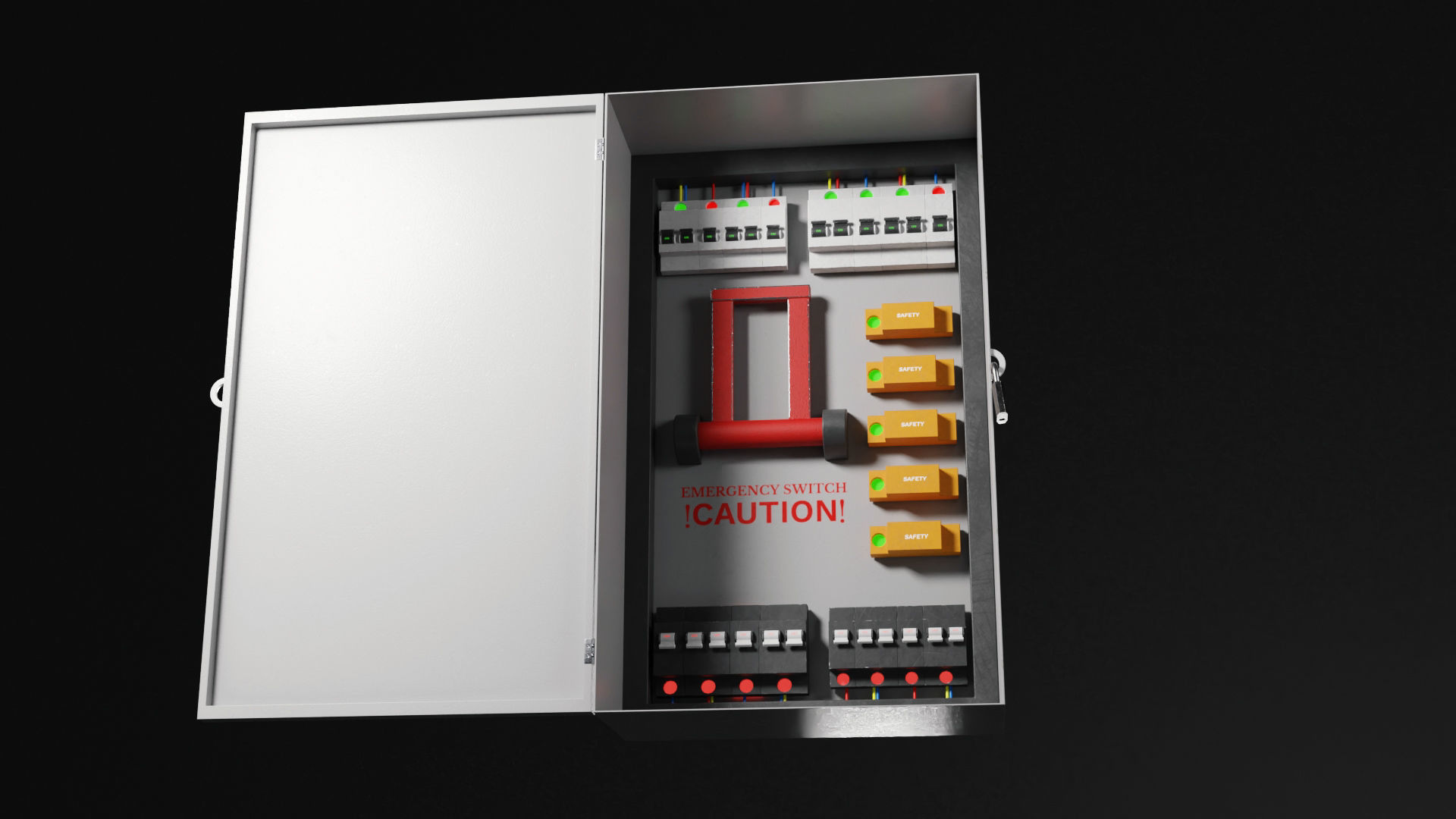 Low-Poly Electrical Control Panel by Nikdox Low-poly 3D model_1