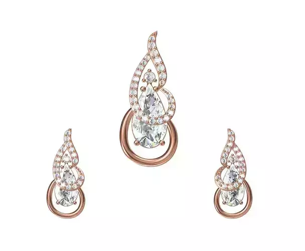 Women Earrings Pendant Set STL JCD Details