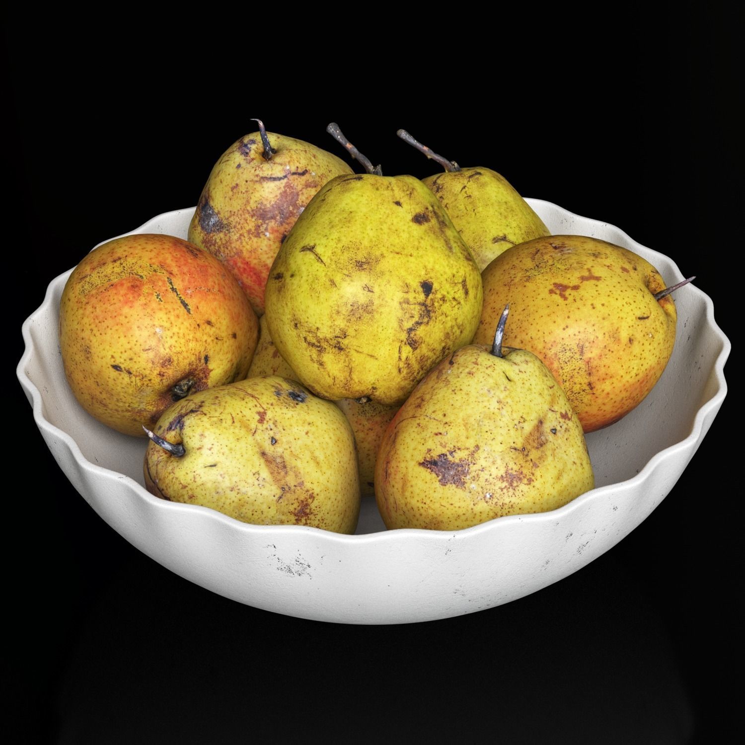 Pear in fruit bowl 2 3D model_3