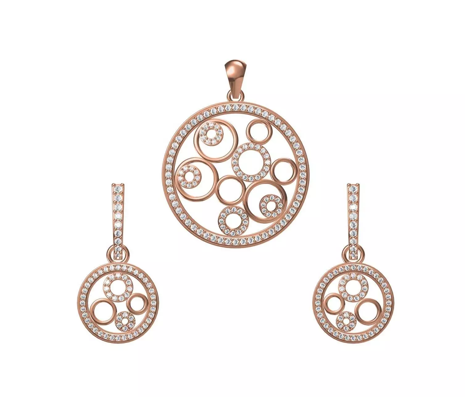 Women Earrings Pendant Set STL JCD Details 3D print model_0