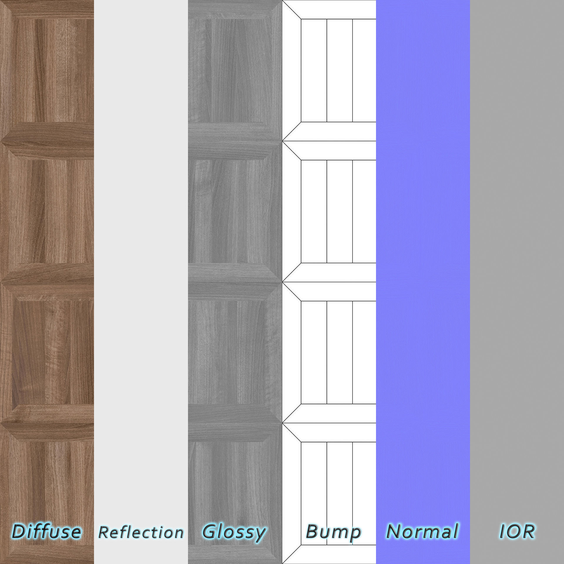 Parquet - Laminate - Wooden floor 4 in 1 3D model_6