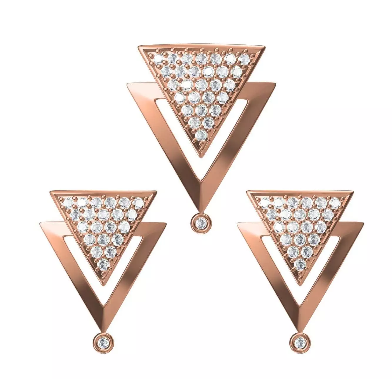 Women Earrings Pendant Set STL JCD Details 3D print model_0