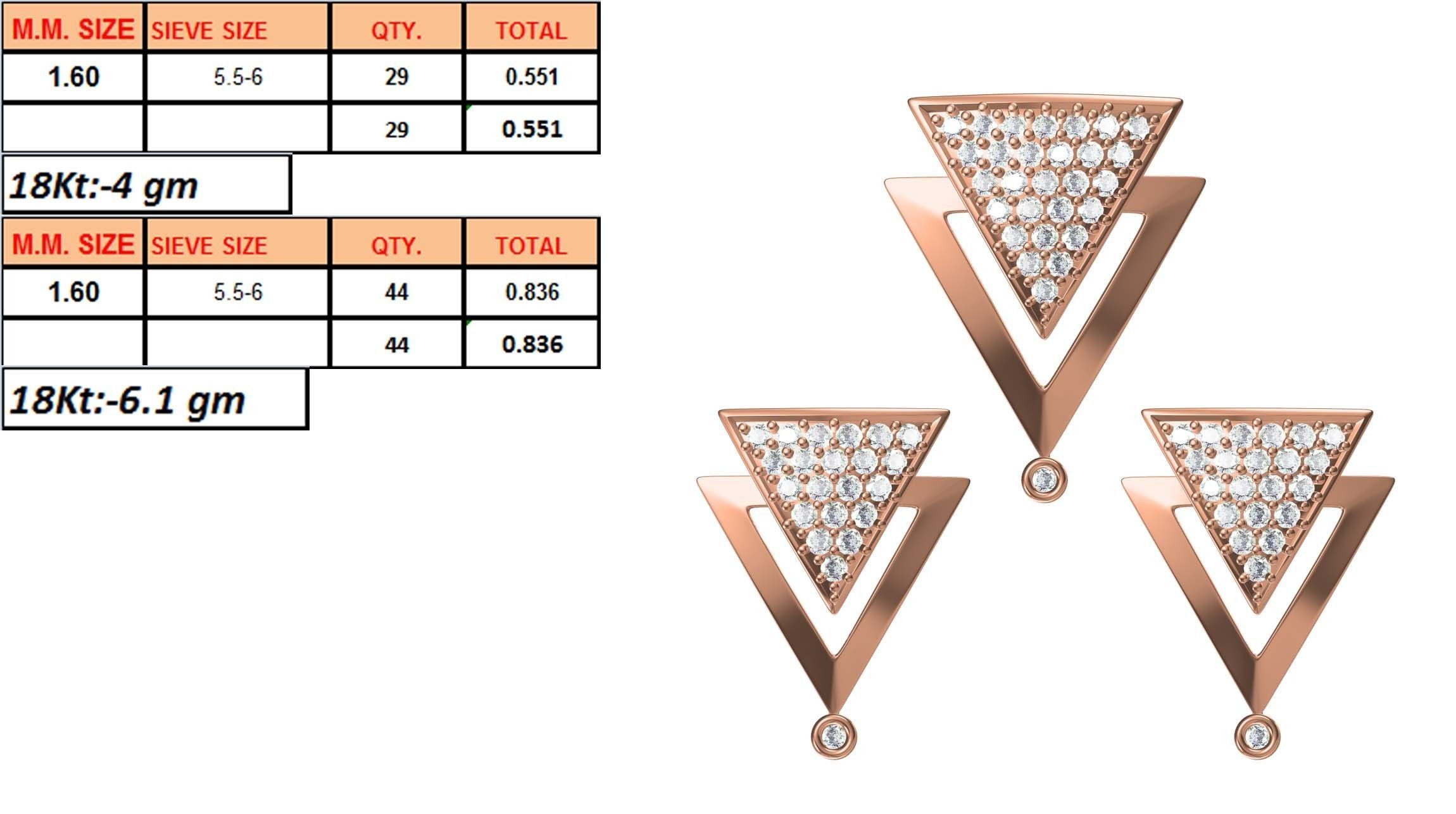 Women Earrings Pendant Set STL JCD Details 3D print model_1