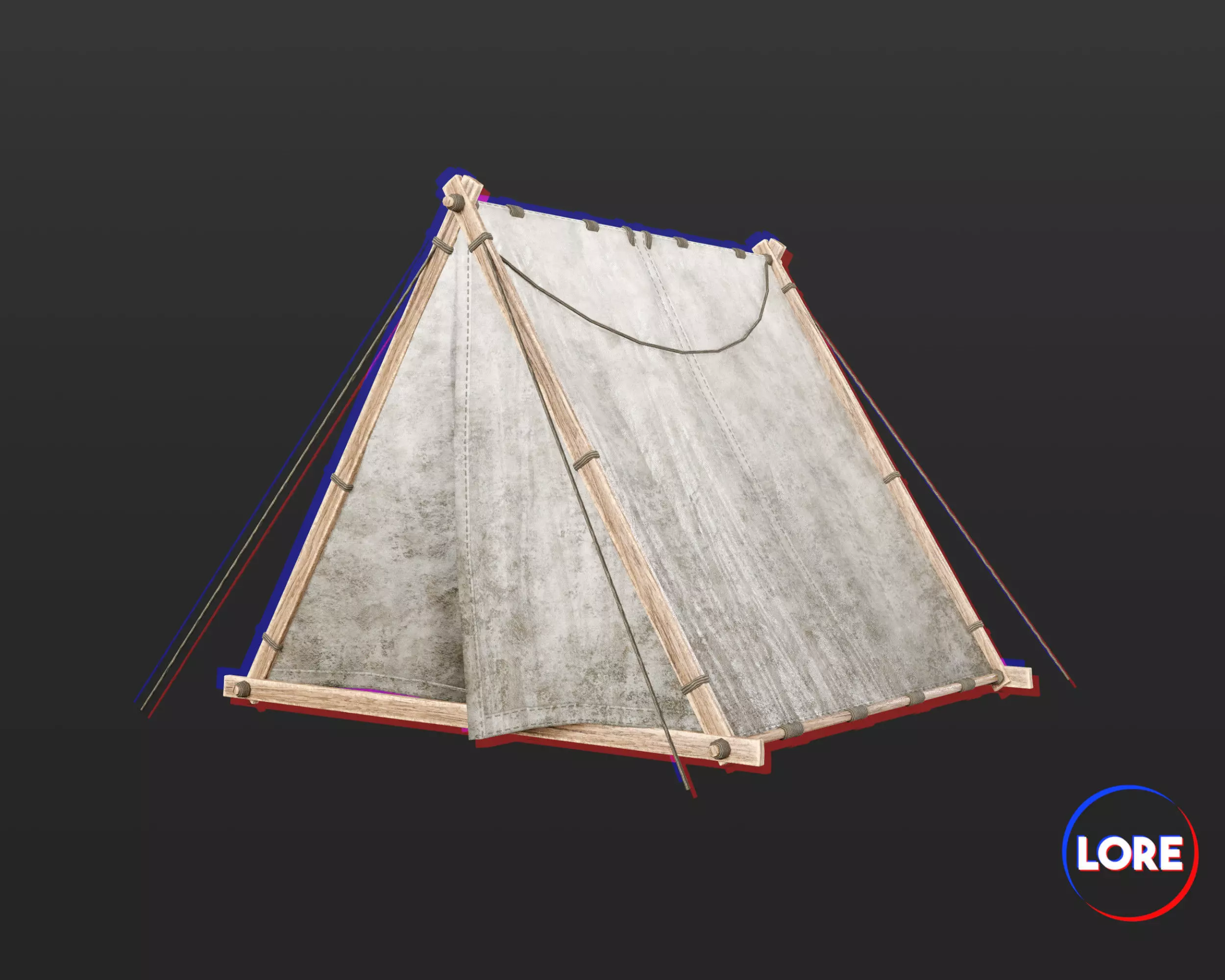 Medieval Knightly Camp Tent Small Low-poly 3D model