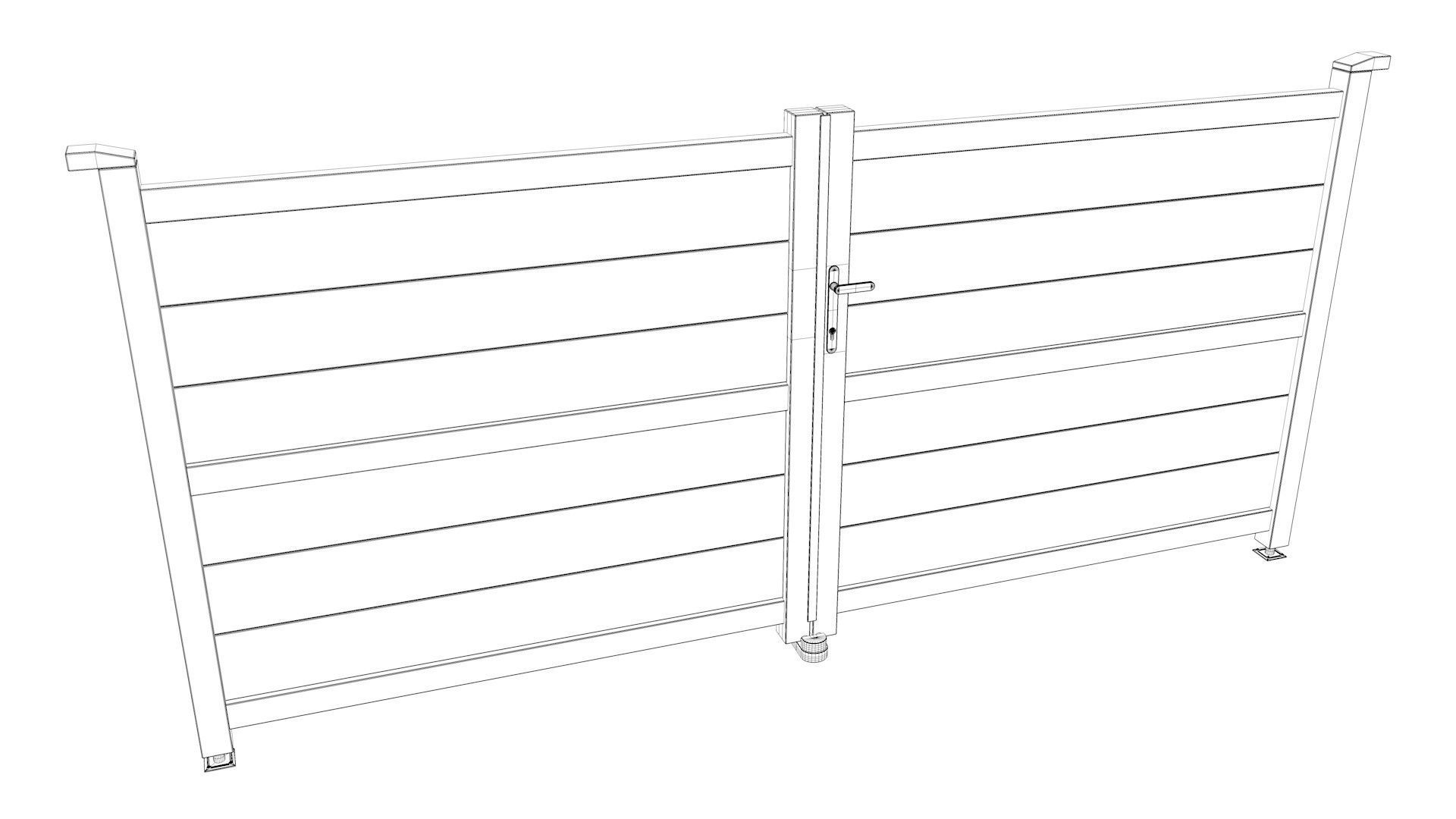 Aluminum swing gate 3D model_5