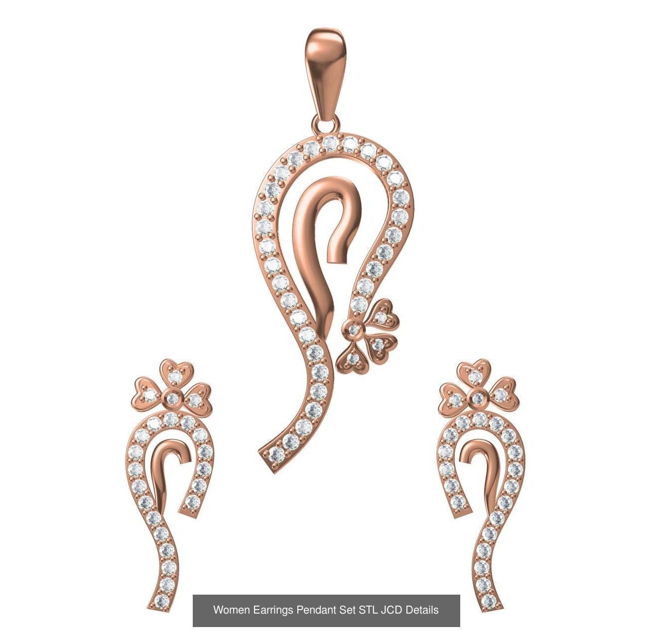 159 Women Earrings Pendant Sets STL JCD Details Collection _341