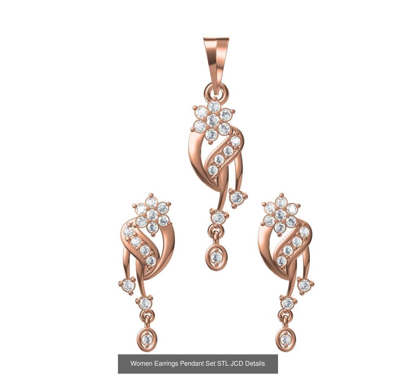 159 Women Earrings Pendant Sets STL JCD Details Collection _340