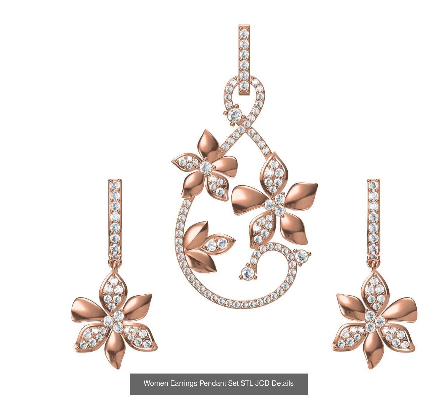 159 Women Earrings Pendant Sets STL JCD Details Collection _294