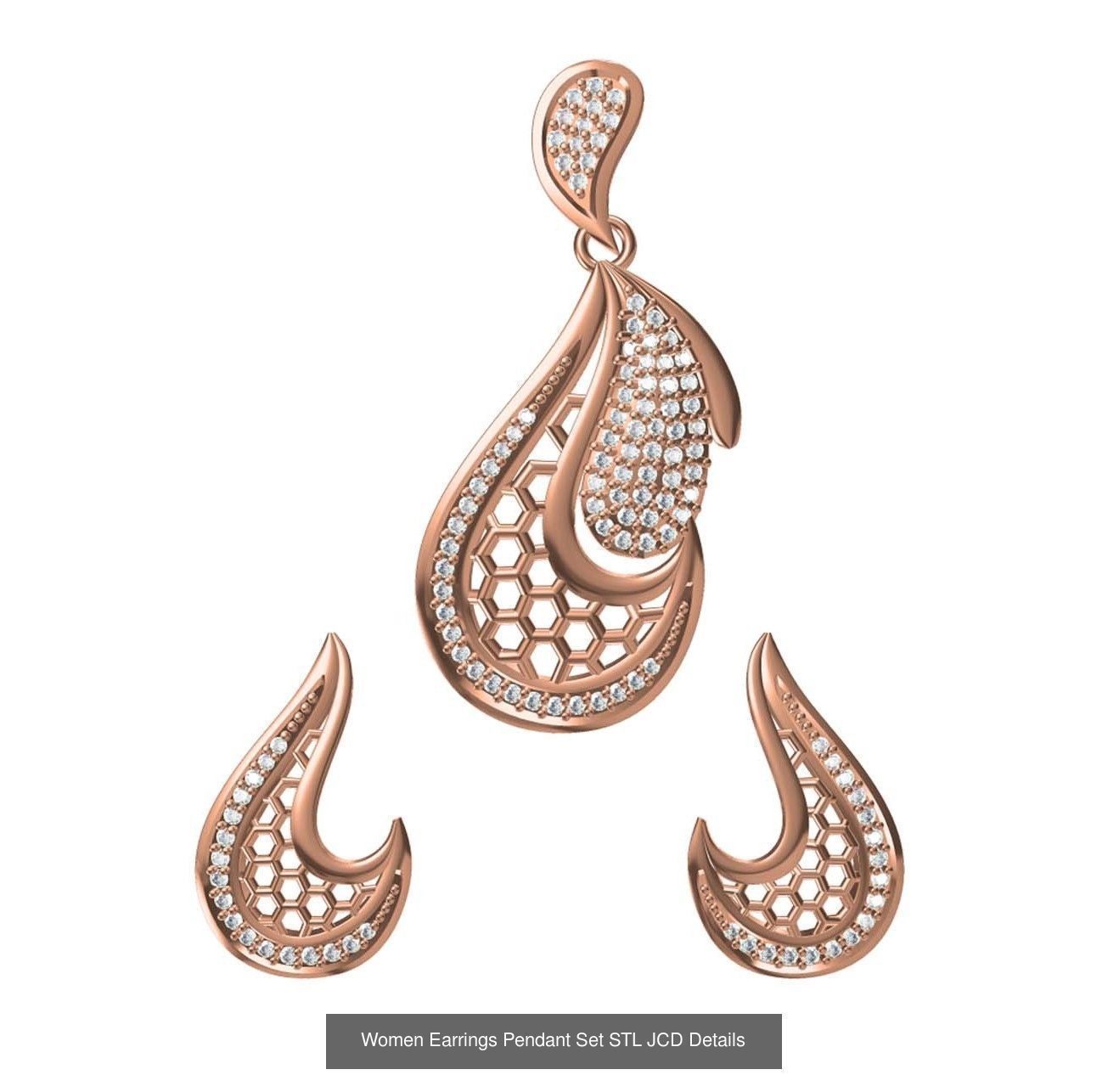 159 Women Earrings Pendant Sets STL JCD Details Collection _350