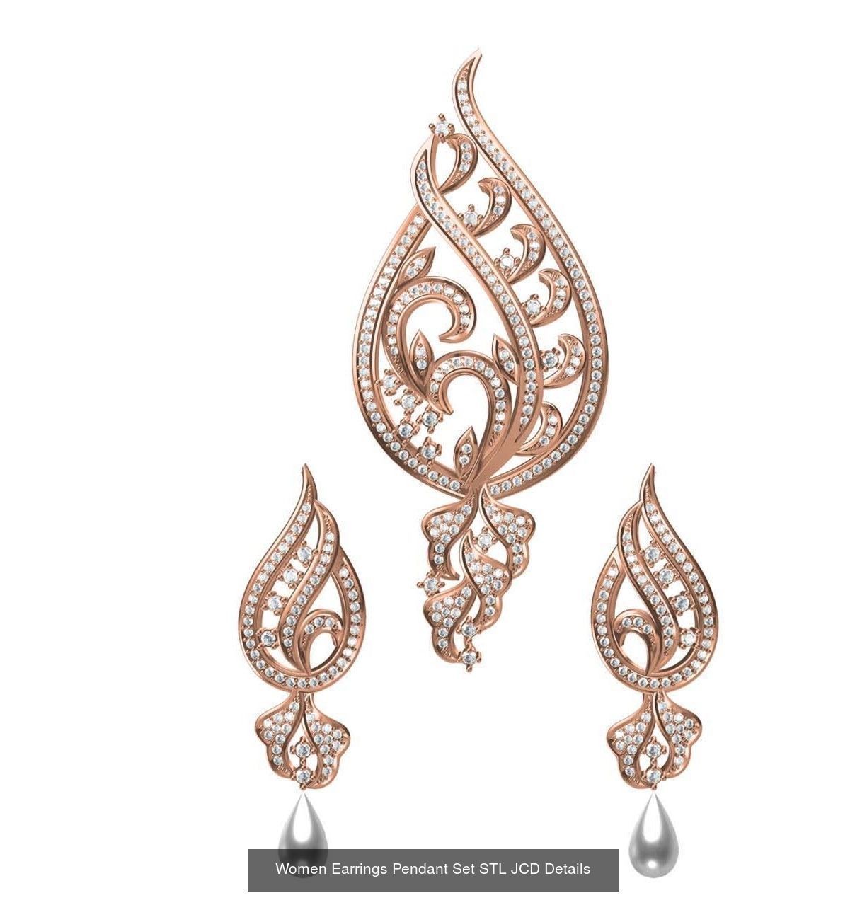 159 Women Earrings Pendant Sets STL JCD Details Collection _286