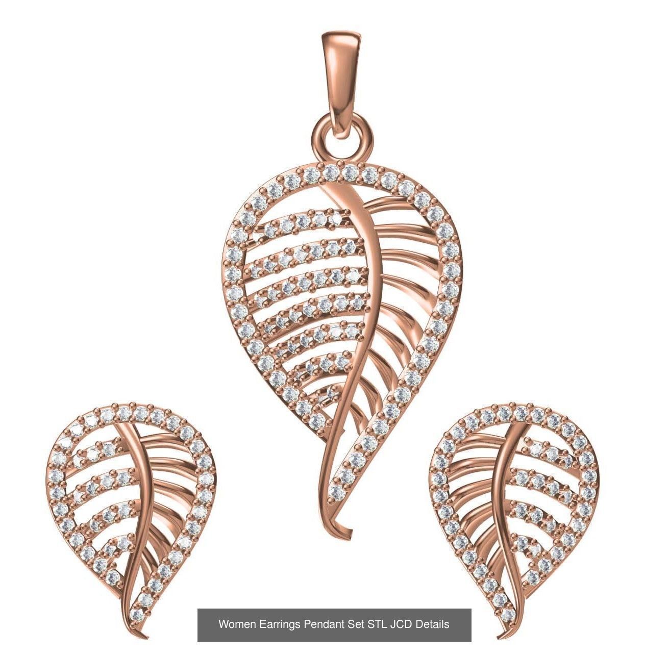 159 Women Earrings Pendant Sets STL JCD Details Collection _345
