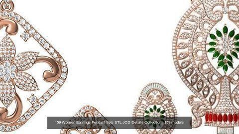 159 Women Earrings Pendant Sets STL JCD Details Collection _111