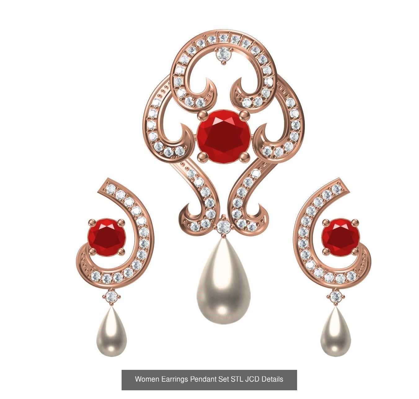 159 Women Earrings Pendant Sets STL JCD Details Collection _250