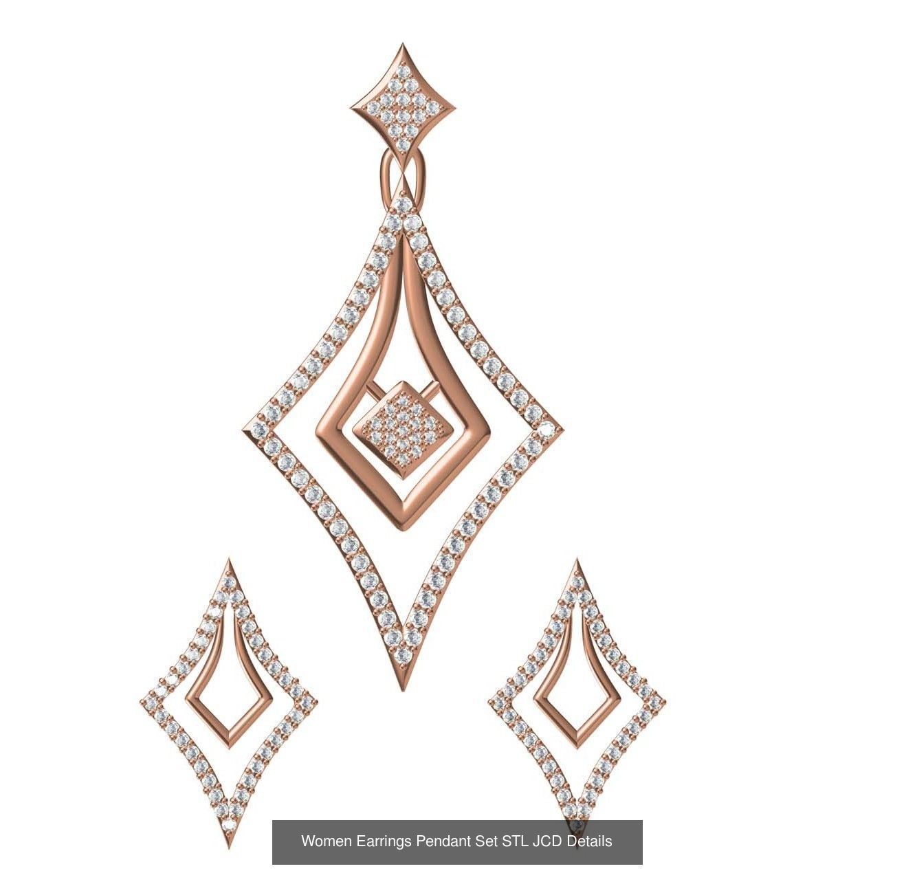 159 Women Earrings Pendant Sets STL JCD Details Collection _353