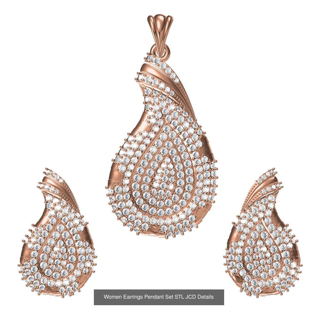159 Women Earrings Pendant Sets STL JCD Details Collection _325