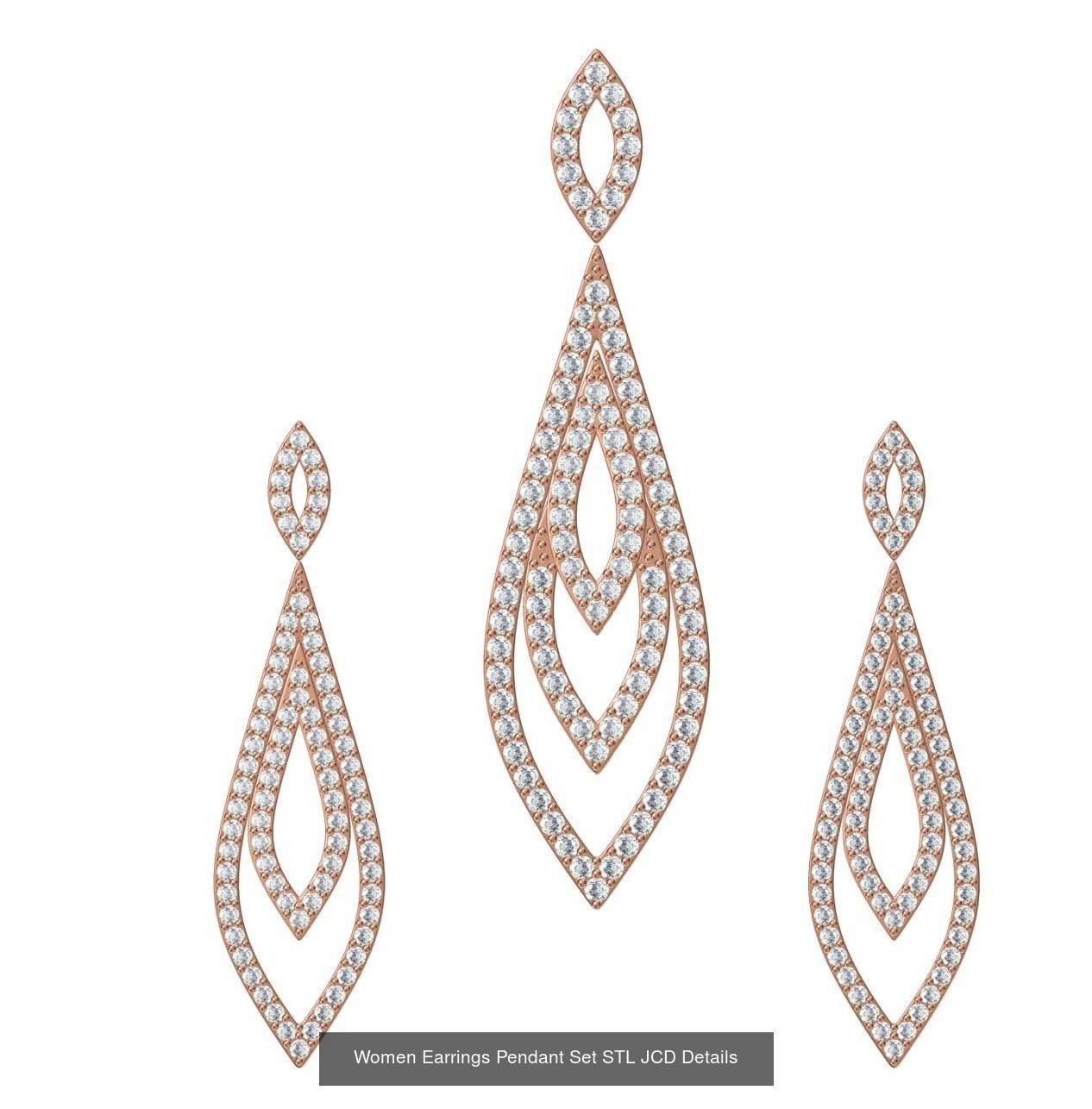 159 Women Earrings Pendant Sets STL JCD Details Collection _328
