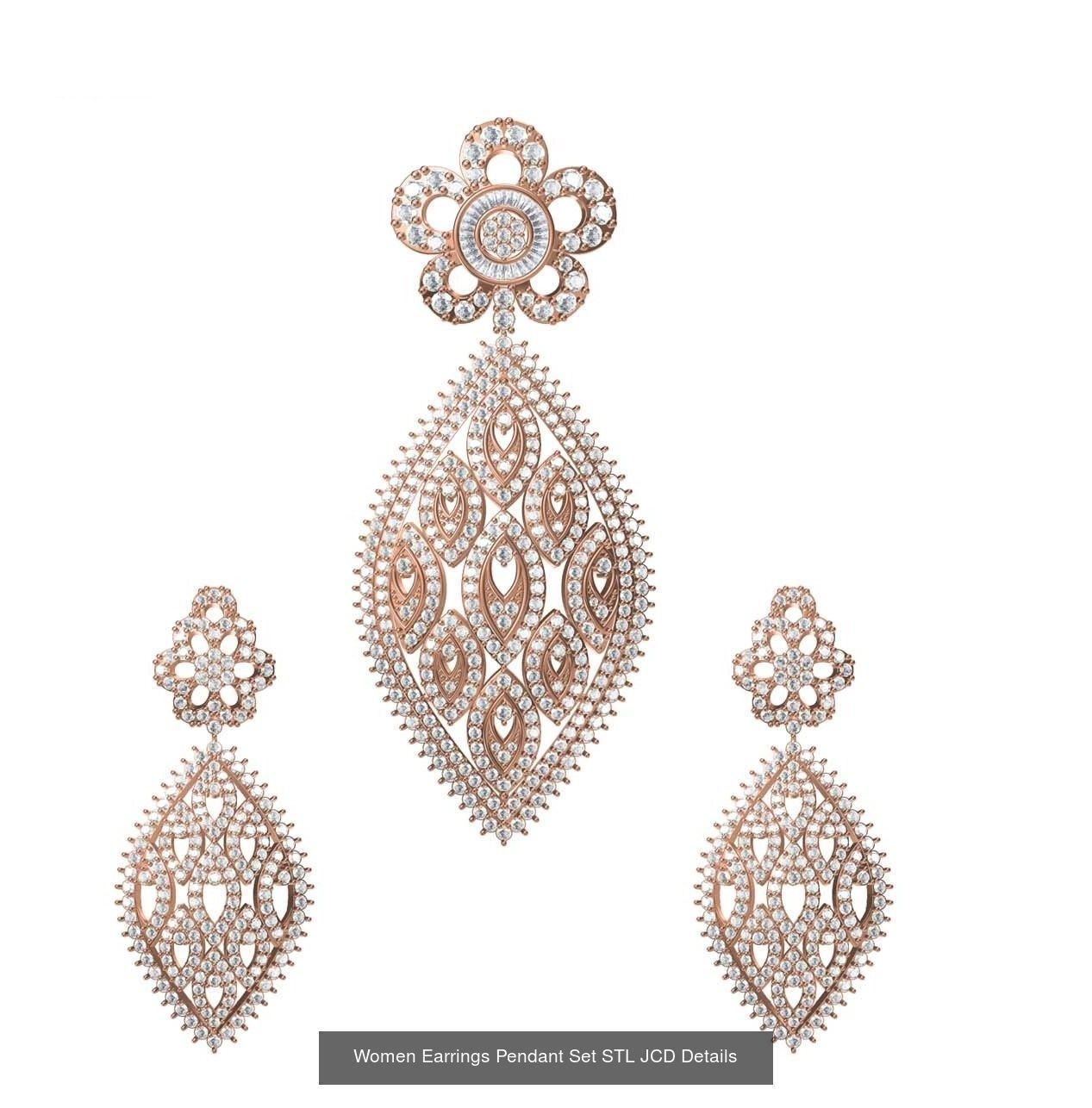 159 Women Earrings Pendant Sets STL JCD Details Collection _319