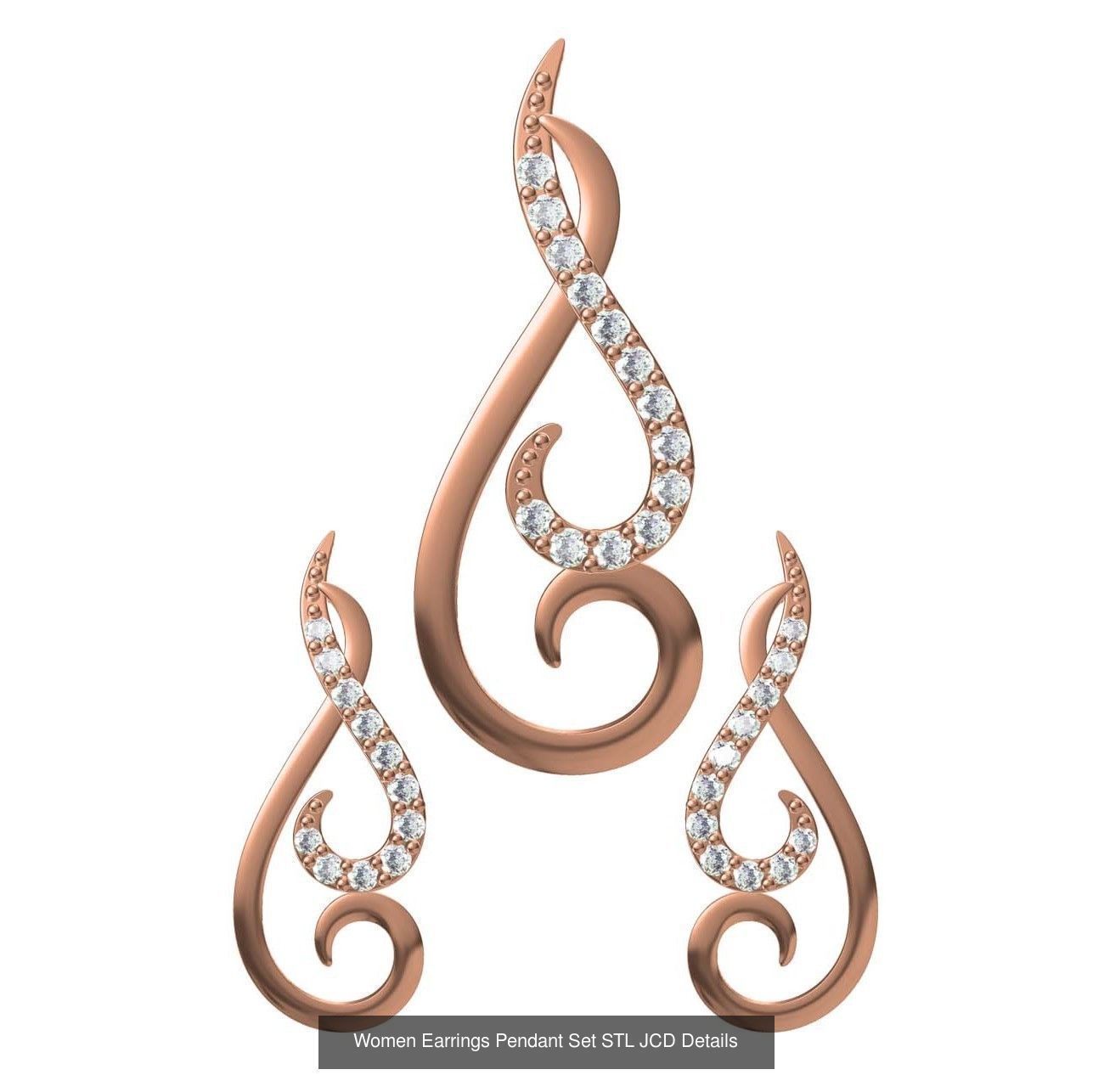 159 Women Earrings Pendant Sets STL JCD Details Collection _333