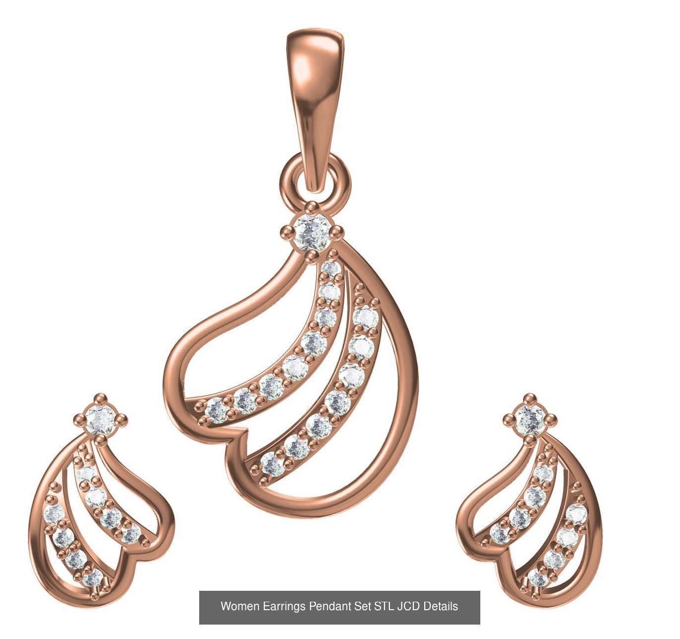 159 Women Earrings Pendant Sets STL JCD Details Collection _224