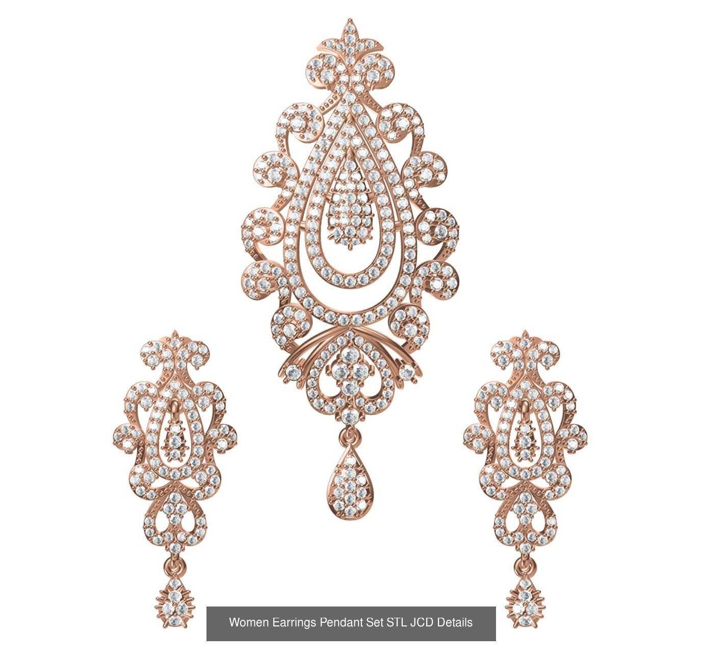 159 Women Earrings Pendant Sets STL JCD Details Collection _240