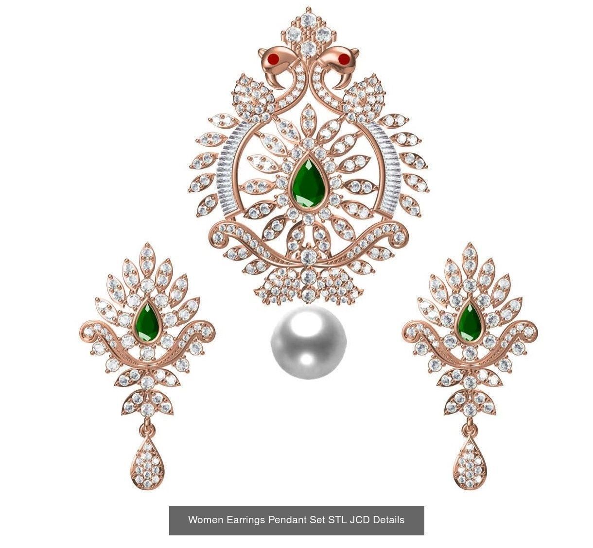 159 Women Earrings Pendant Sets STL JCD Details Collection _285