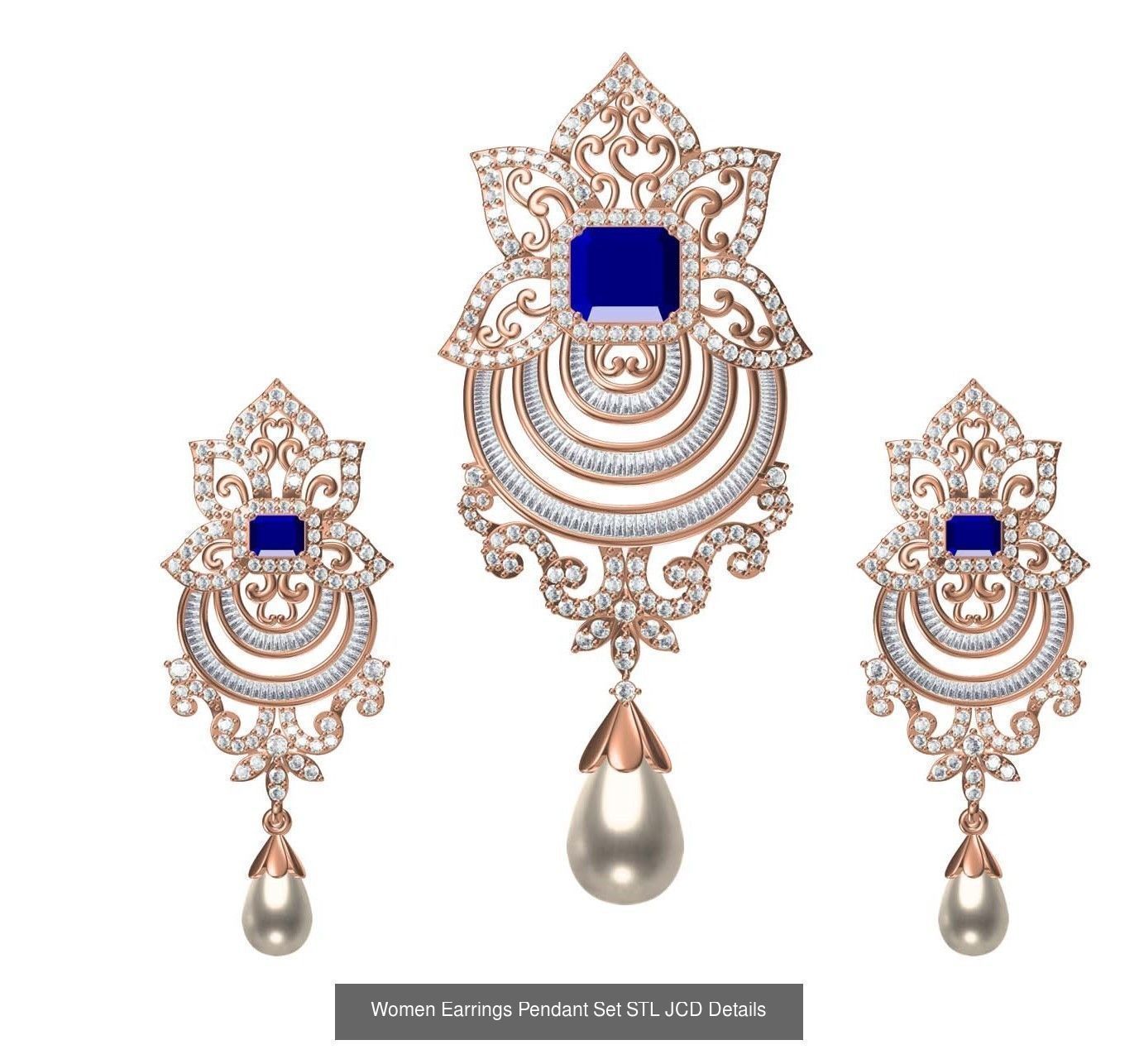 159 Women Earrings Pendant Sets STL JCD Details Collection _308