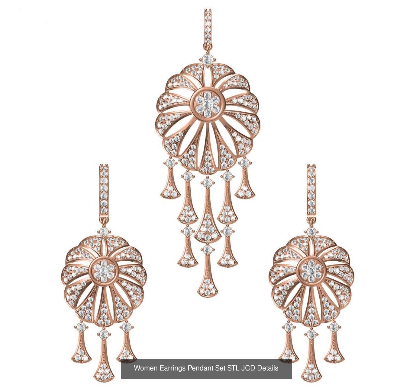 159 Women Earrings Pendant Sets STL JCD Details Collection _324