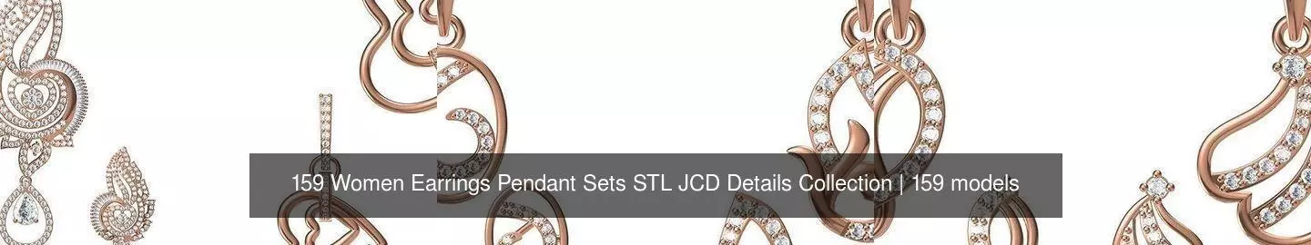 159 Women Earrings Pendant Sets STL JCD Details Collection _16