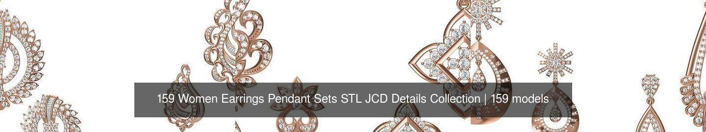 159 Women Earrings Pendant Sets STL JCD Details Collection _196