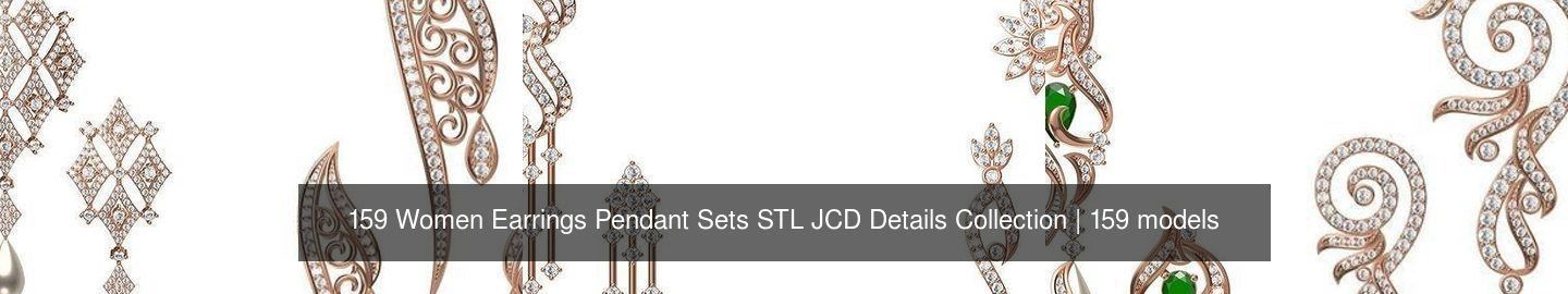 159 Women Earrings Pendant Sets STL JCD Details Collection _74