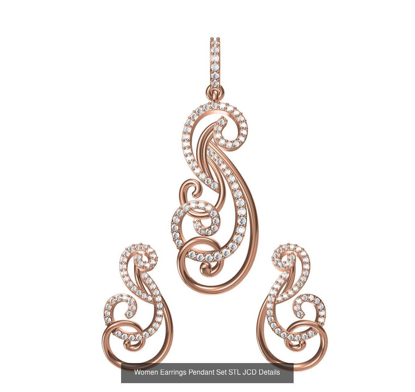 159 Women Earrings Pendant Sets STL JCD Details Collection _271