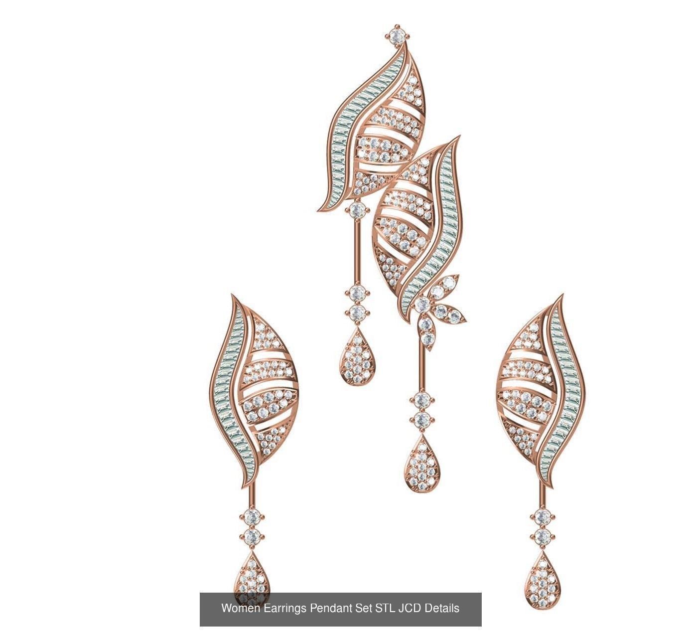 159 Women Earrings Pendant Sets STL JCD Details Collection _253