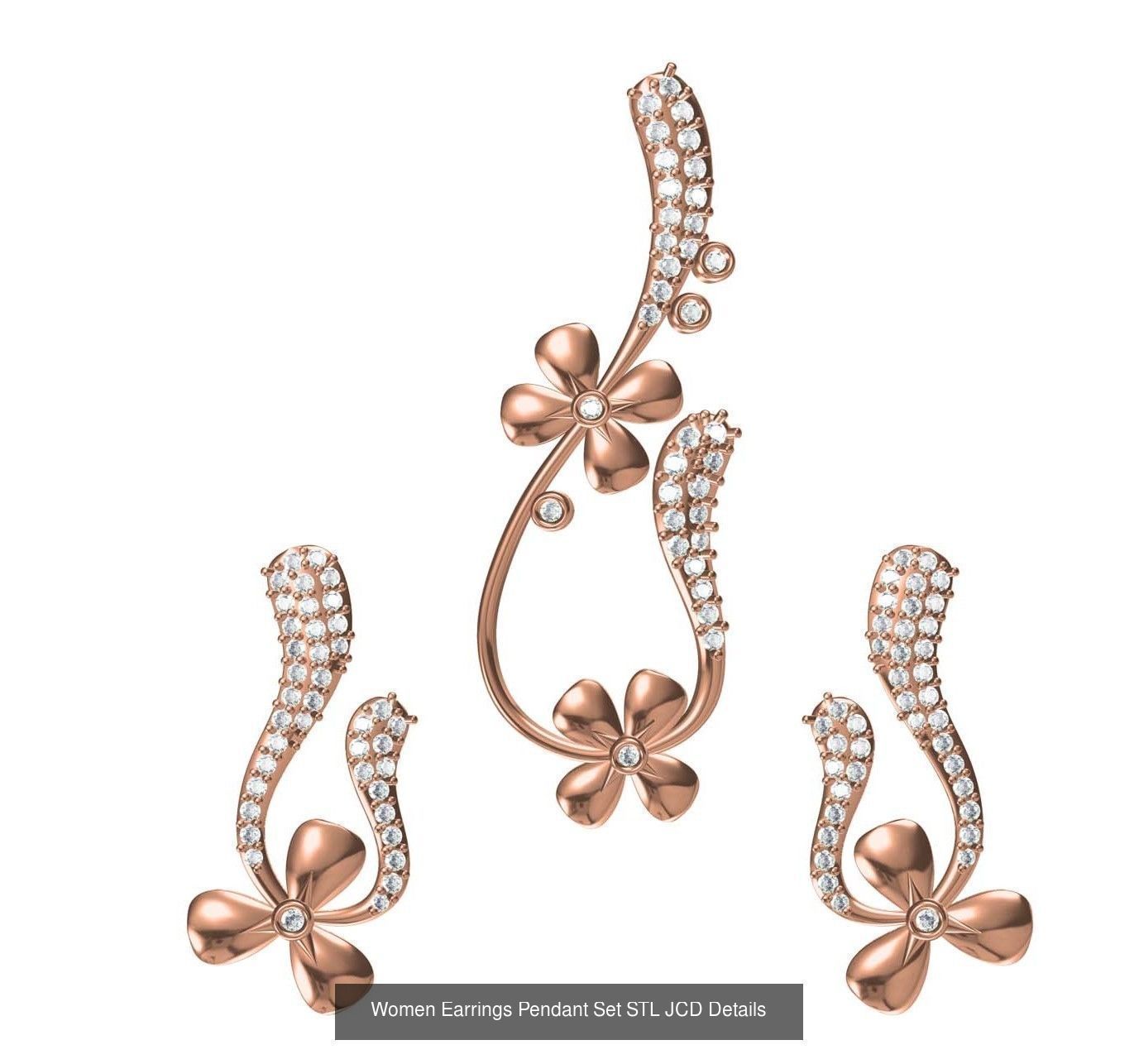 159 Women Earrings Pendant Sets STL JCD Details Collection _343