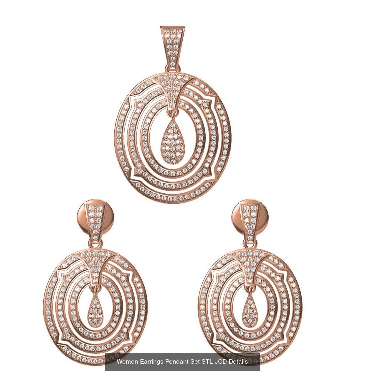 159 Women Earrings Pendant Sets STL JCD Details Collection _289