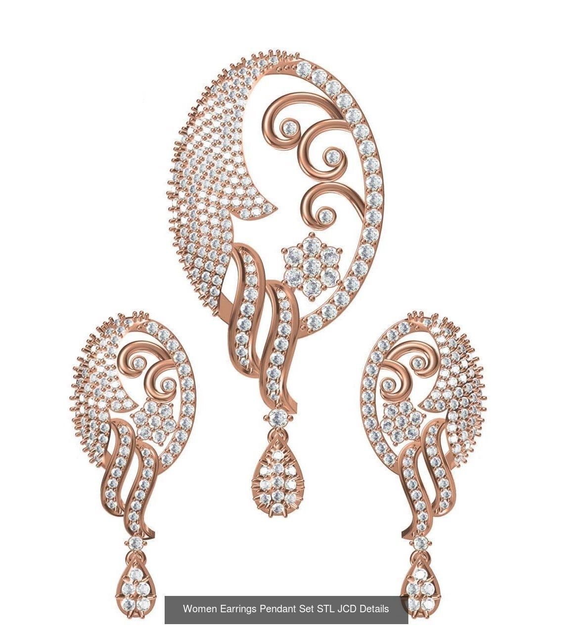 159 Women Earrings Pendant Sets STL JCD Details Collection _267