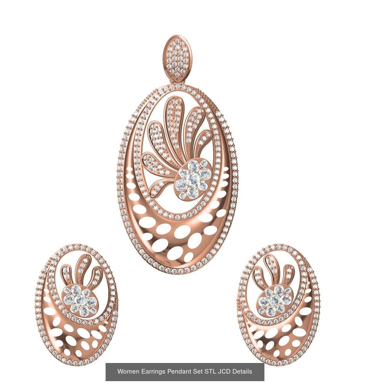 159 Women Earrings Pendant Sets STL JCD Details Collection _355