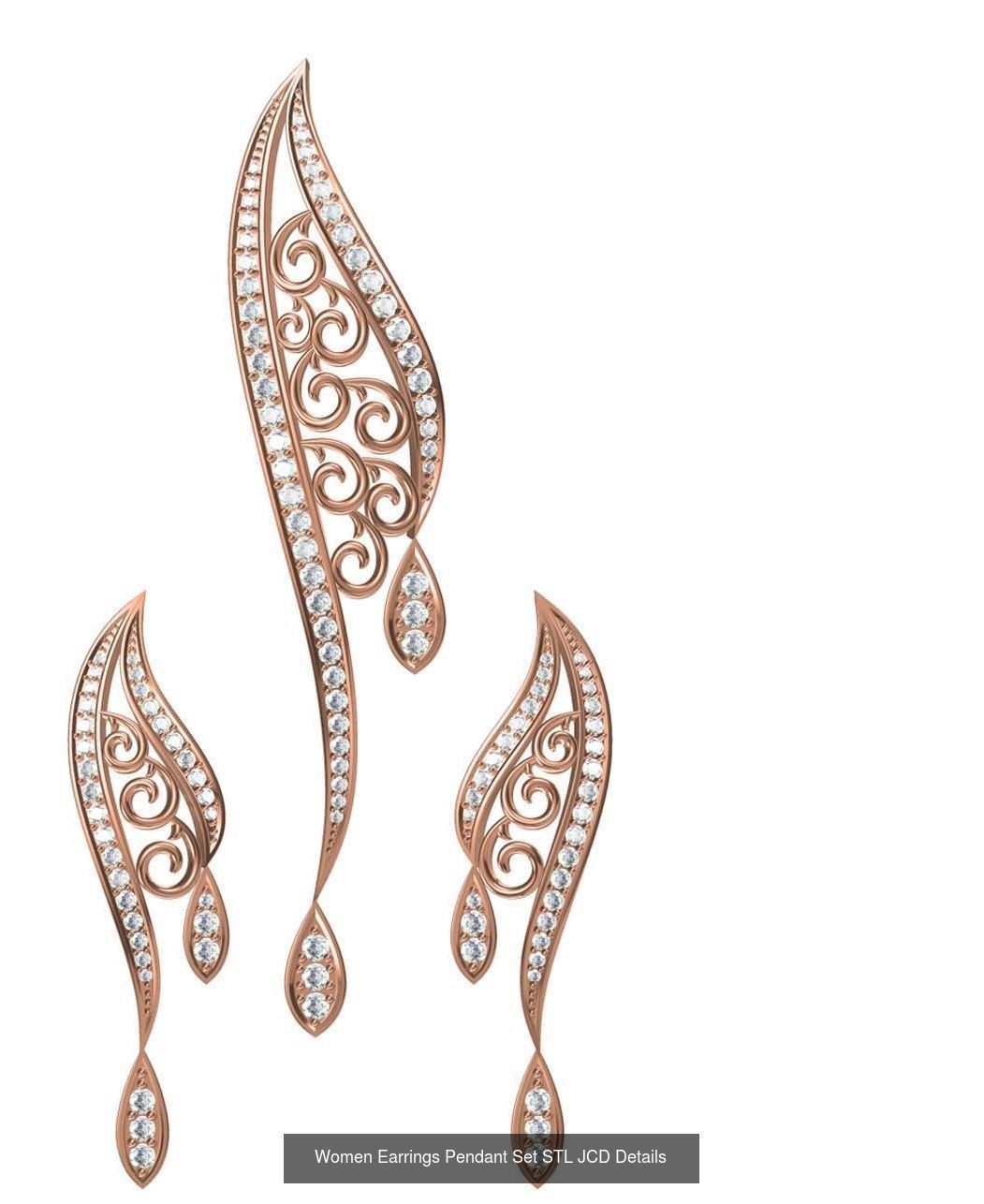 159 Women Earrings Pendant Sets STL JCD Details Collection _248
