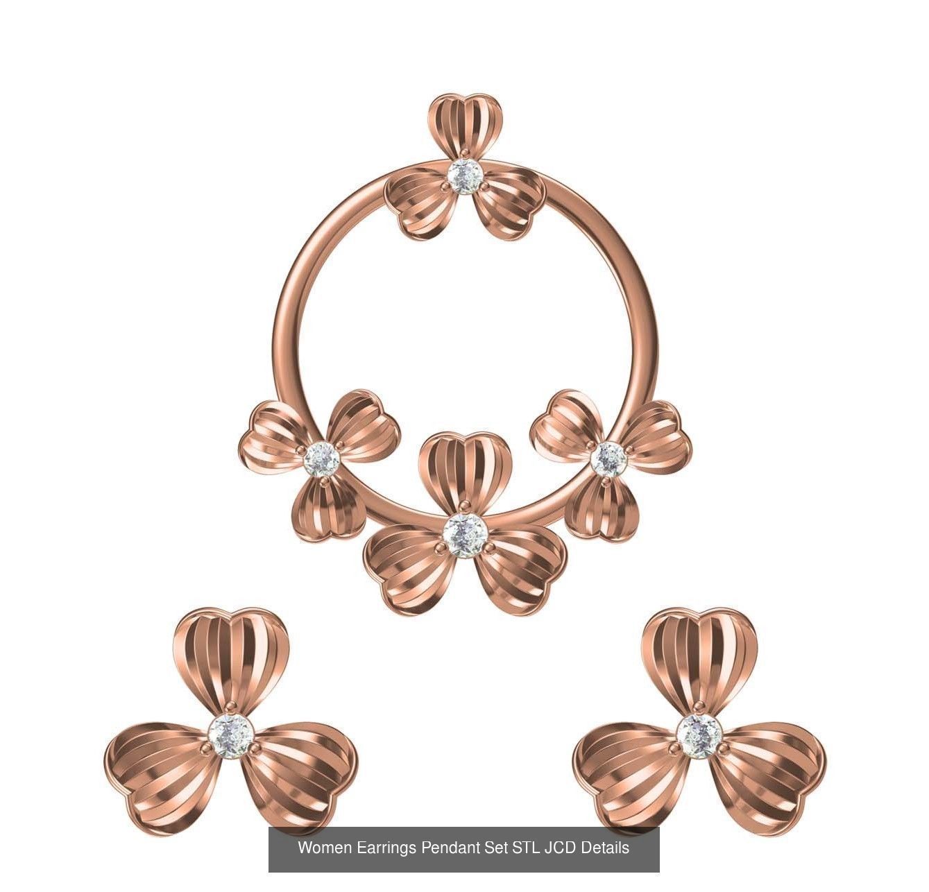 159 Women Earrings Pendant Sets STL JCD Details Collection _309