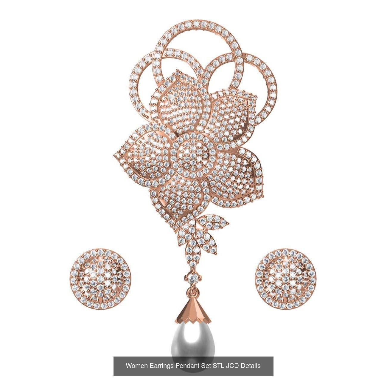 159 Women Earrings Pendant Sets STL JCD Details Collection _237