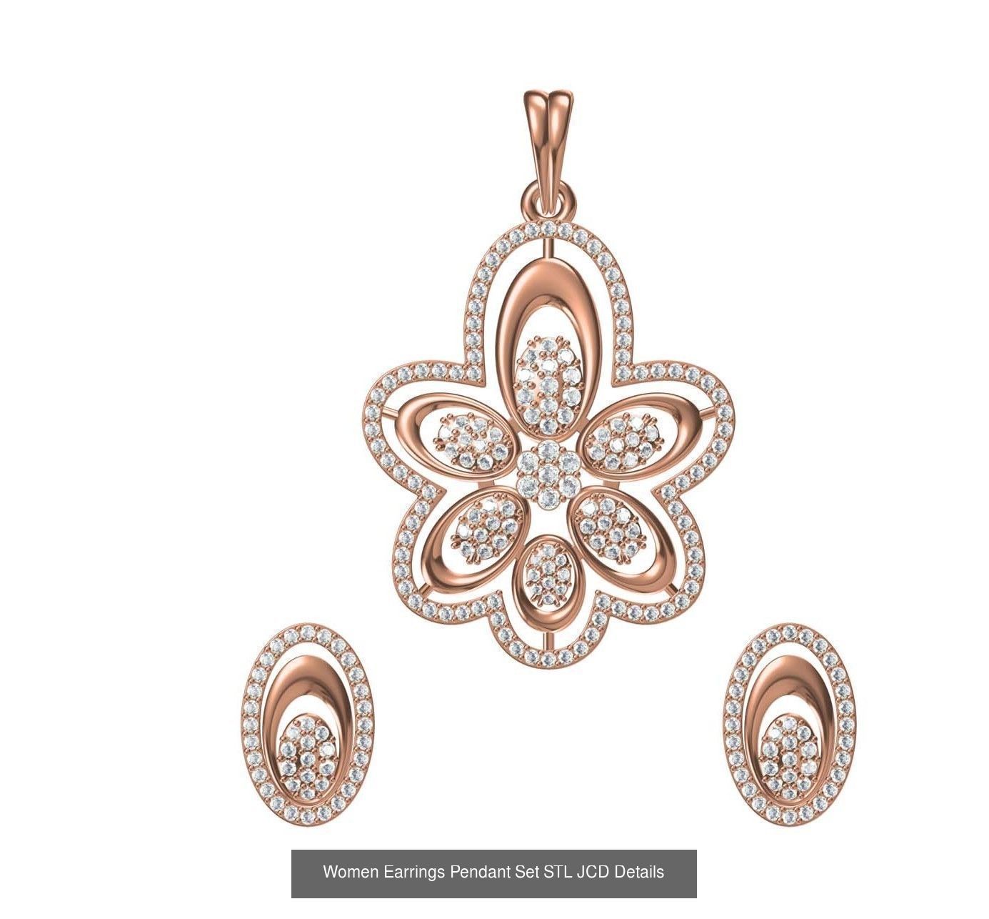 159 Women Earrings Pendant Sets STL JCD Details Collection _316