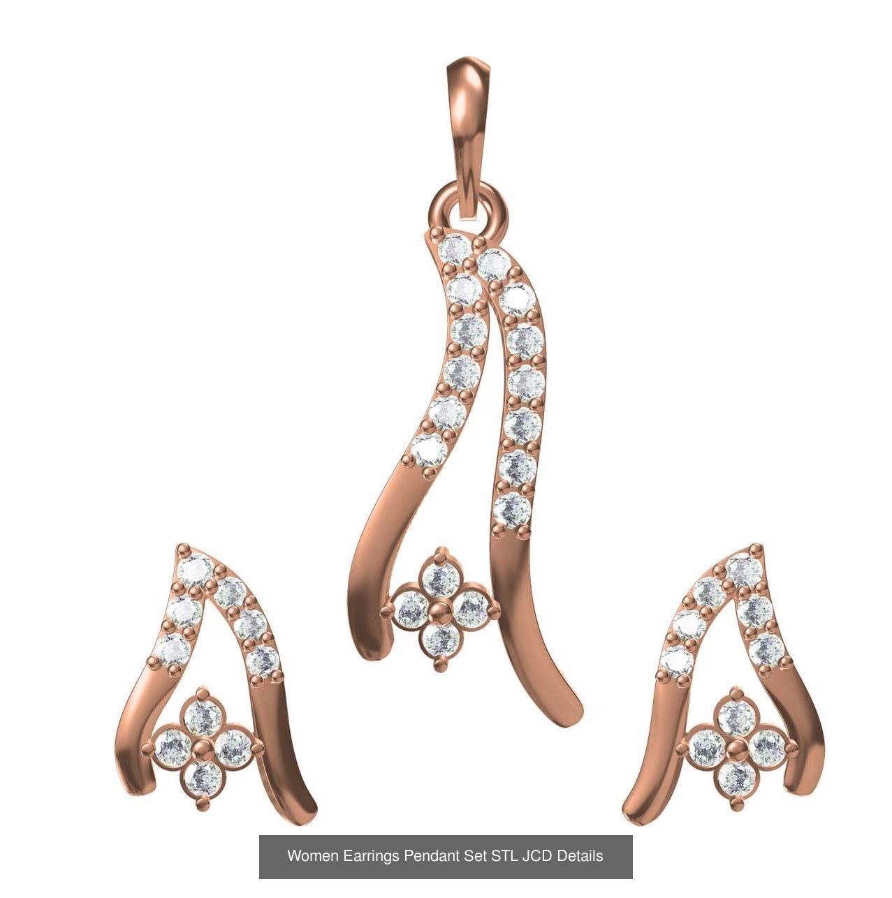 159 Women Earrings Pendant Sets STL JCD Details Collection _335