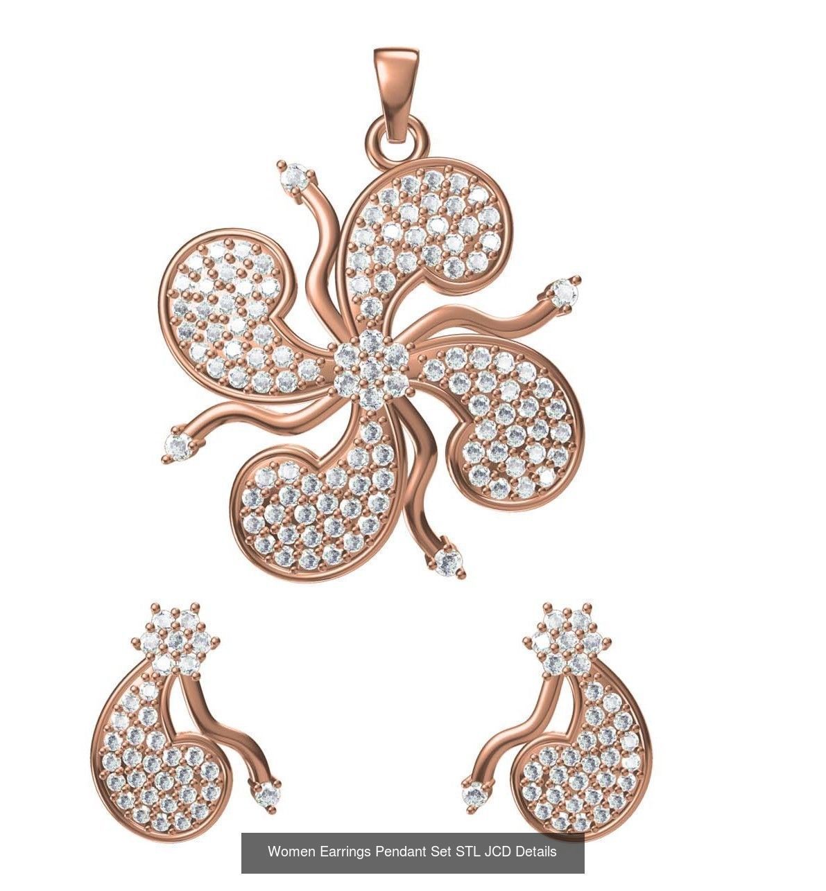 159 Women Earrings Pendant Sets STL JCD Details Collection _354